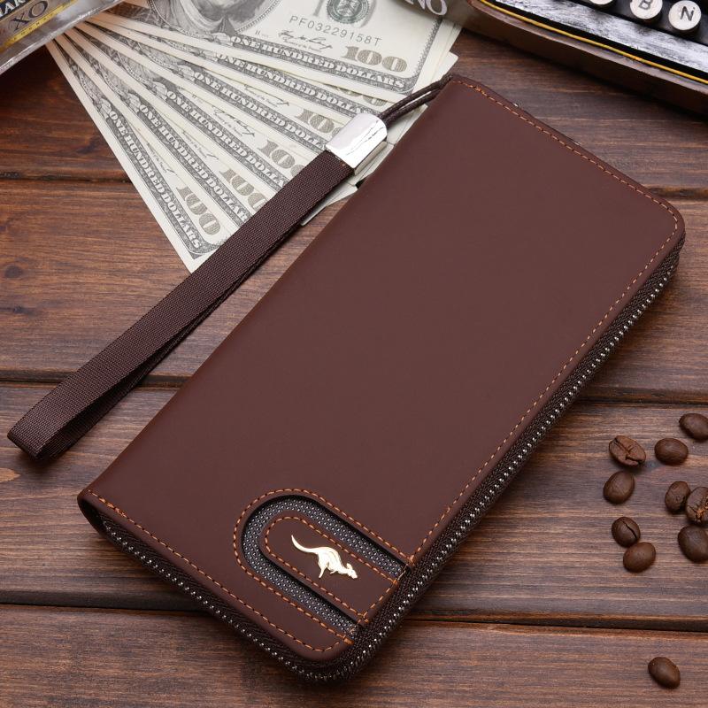 

Wallets Business Men's Leather Wallet With Zipper Coin Pocket Phone Case For Man Card Holder Purse Male Clutch BagWallets, Cofe-3