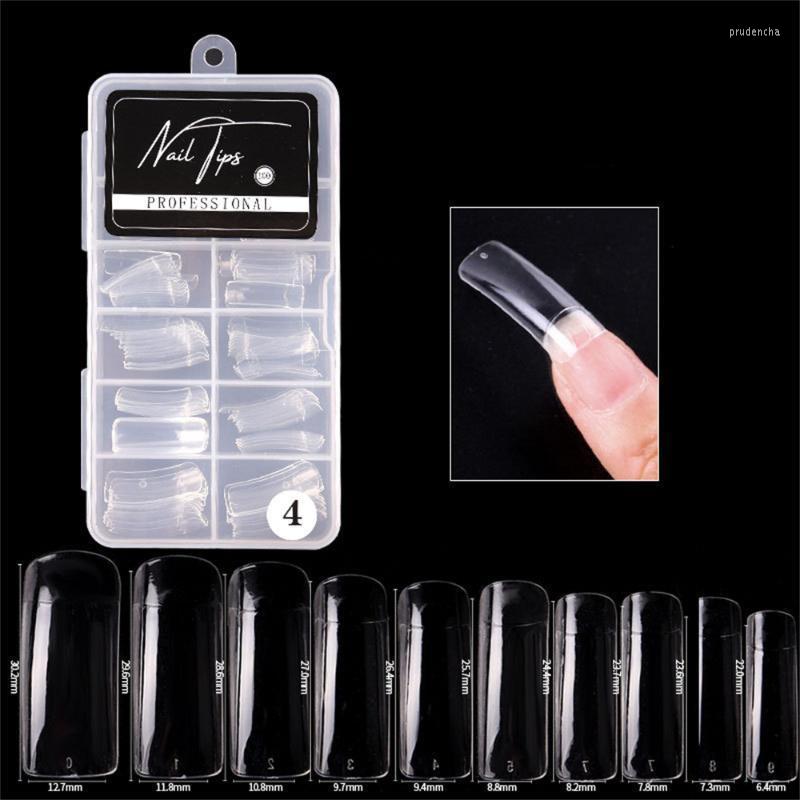 

False Nails 100pcs/Box Fake Nail Clear Natural Tips Full Cover Ultra Thin Elastic DIY Art Decoration Manicure Tool Prud22, Half post