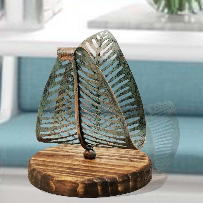 

Tissue Boxes & Napkins Vintage Leaf Table Holder Napkin Rack Stand Metal Art Craft Home Decoration El Restaurant Desktop Cafe Ornaments Gift