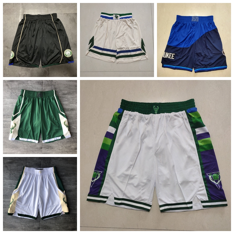 

Milwaukee''Bucks''short Basketball Shorts men size  XXXL short Pants stitched Embroidery 526, Nik