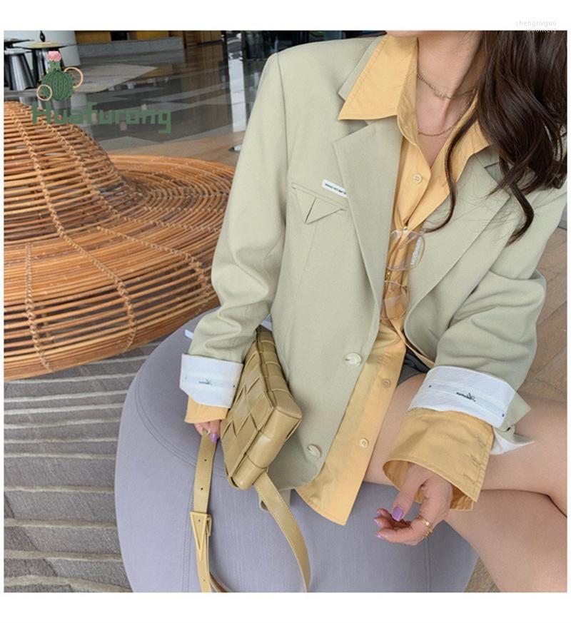 

Women' Jackets 2022 Early Spring Korean Suit Version Loose Hong Kong Casual Silhouette Jacket Women Summer Wearing, Black