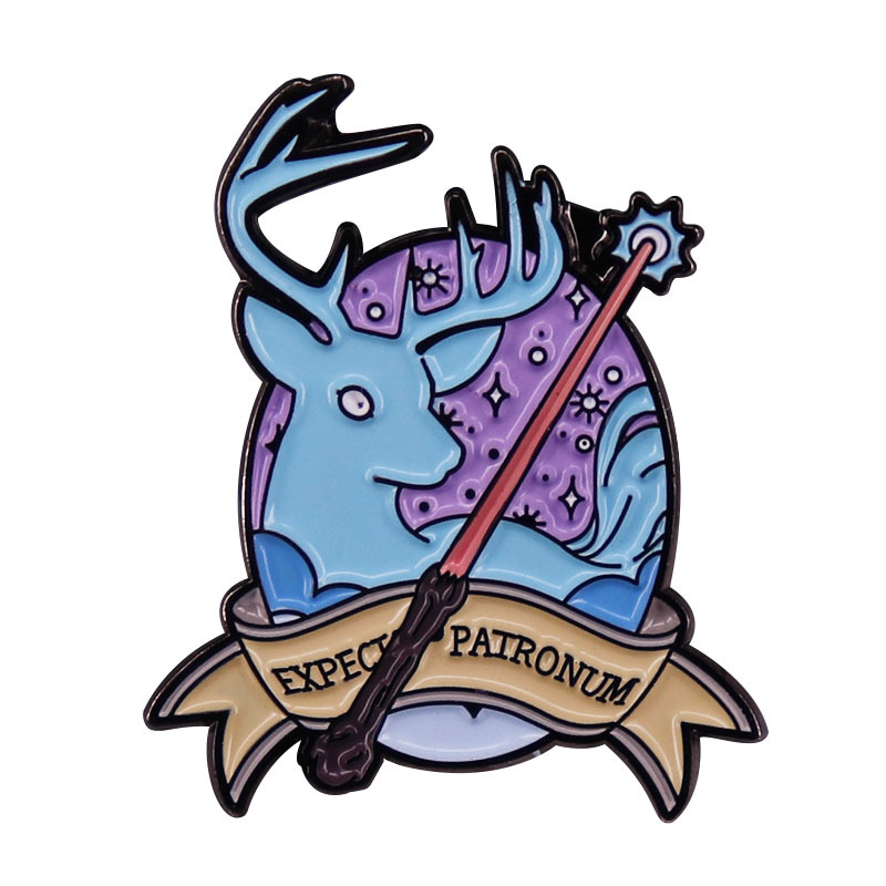 

Expecto Patronum Enamel Pin Magic Wand Classic Movie Brooch H-Potter Wizard World Badge Fashion Witchcraft Fans Collection, As picture