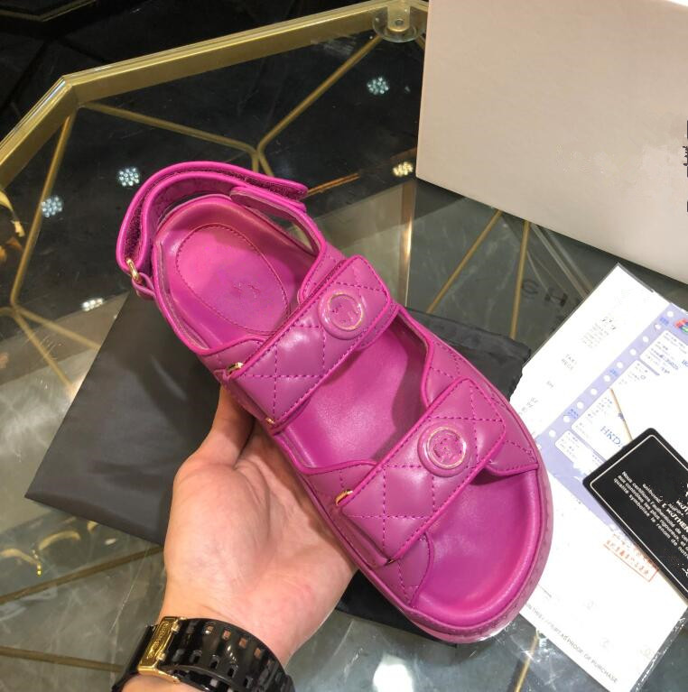 

Fashion Women Men Sandal Luxury Designer Lady Gentlemen Colorful Canvas Letter Anatomic Leather slide 6 style Model 35-41, Box