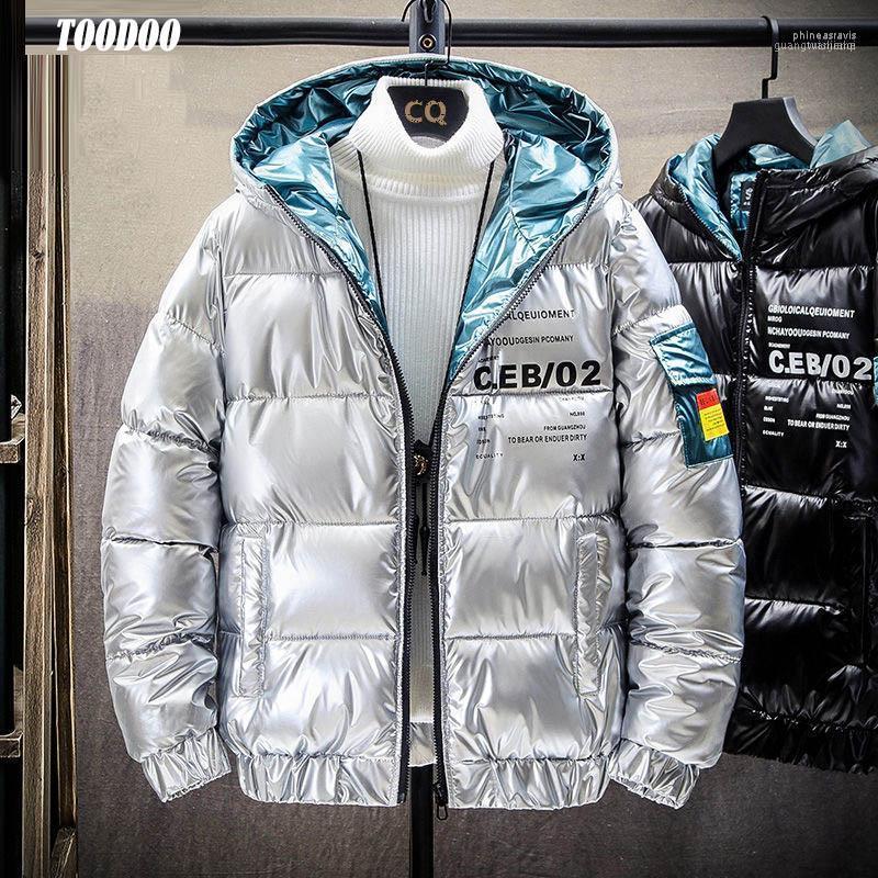 

Est Fashion Thick Cotton Men Coat Hood Jacket Relax Cut Man Tops Selling Male Casual Winter Outwear Coats1 Phin22, Silver no words