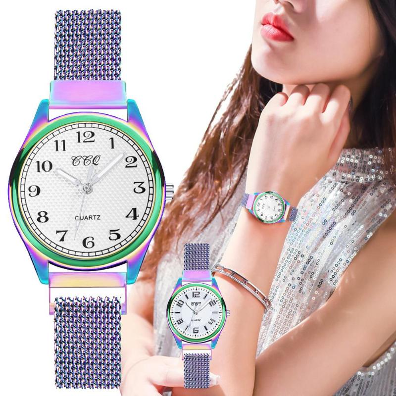 

Wristwatches Women Fashion Magnet Band Quartz Watch Ladies Elegant Multicolor Dress Female Casual Wristwatch Relogio Feminino Clock, Sale