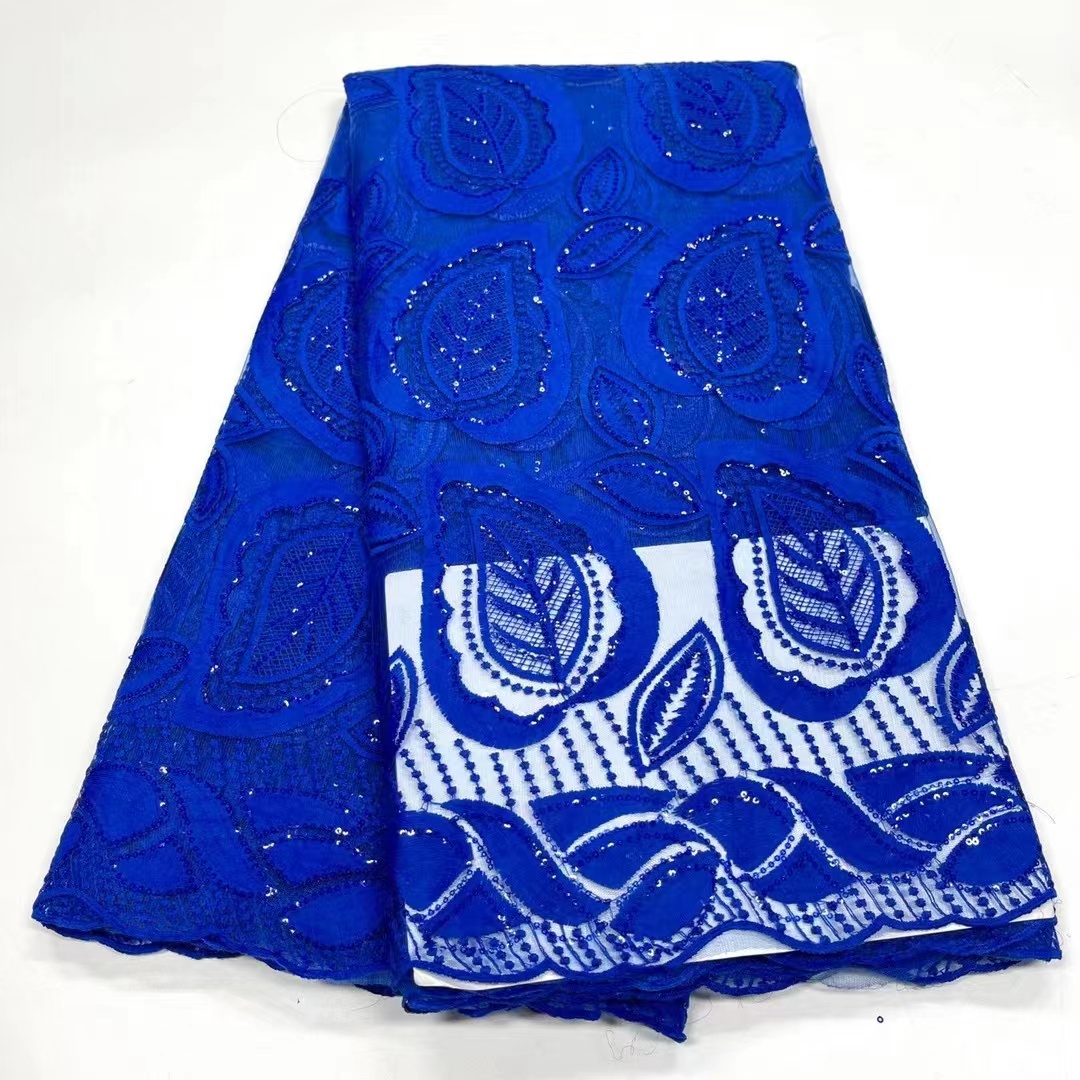 

2022 African Fabric 5 Yards High Quality French Mesh Fashion 3D Lace Wedding Fabric Sewing Necessary Y2279