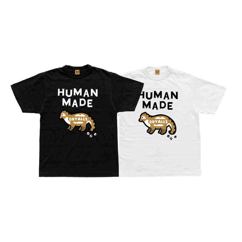 

High Human Made Street T-shirt Poolvos Cotton Hip Hop Loose Leisure Top TeesT220721