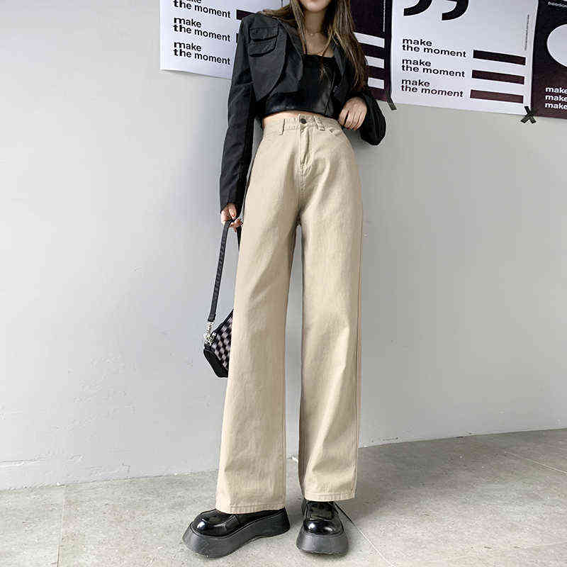 

Chunky Dunky Straight Leg Jeans for Women High Waist 2022 Trend Denim Pants Mom Jean Baggy Pants Casual Comfort Trousers T220728, White