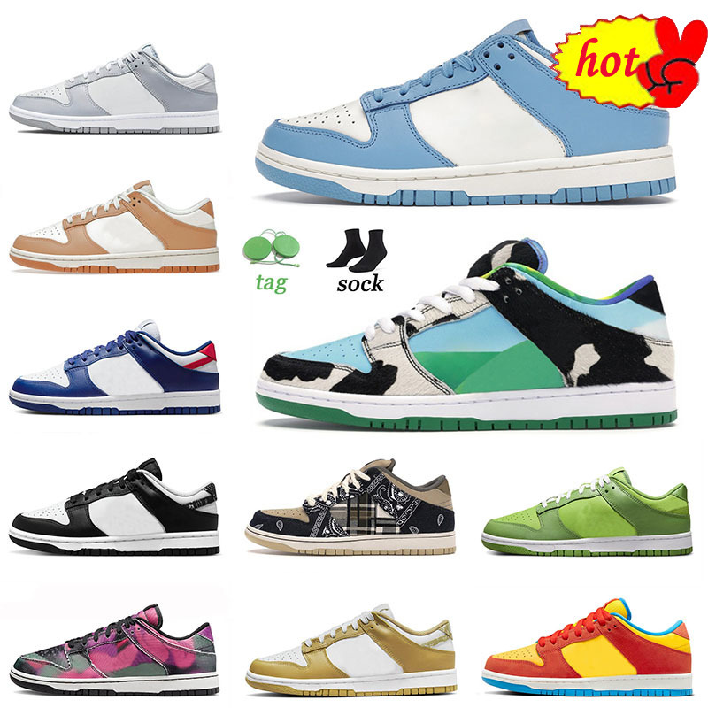 

New Quality OG Skate Low Running Shoes Coast SB Dunks Low Bart Simpson Green Harvest Moon Grey Fog Syracuse Trail Two Tone Trainers Sneakers, A18 raygun tie dye white 36-47