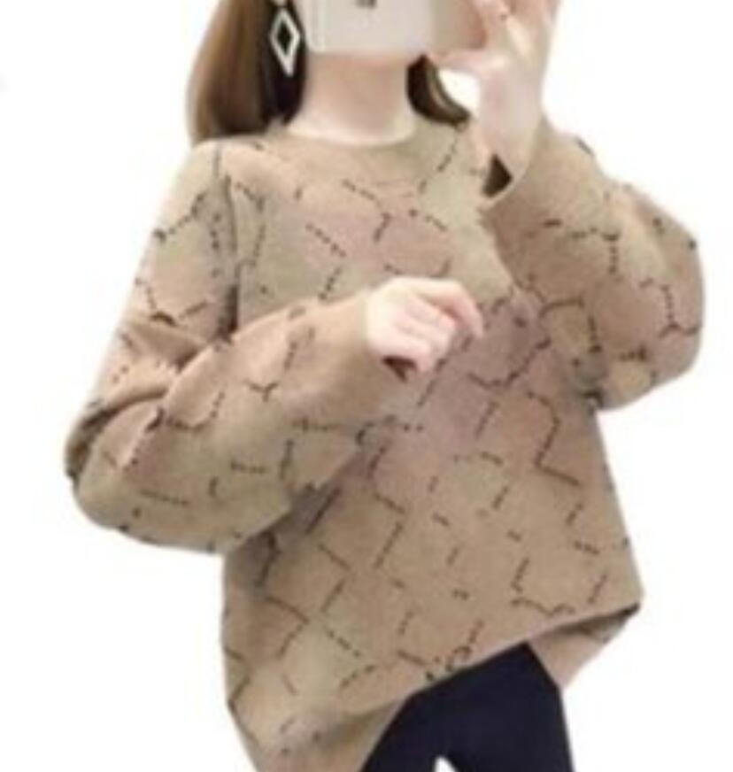 

Women's Sweater New Fashion Autumn and Winter Korean GGity Jacket Lazy Style V-neck Knitted Cardigan Jacket, Khaki