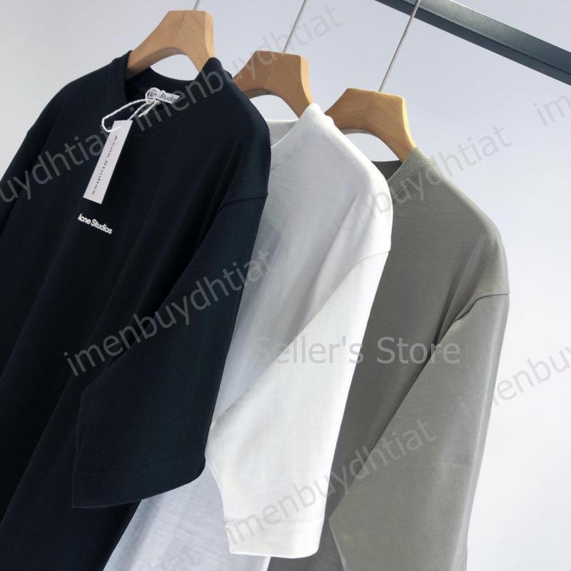 2022 Nordic Luxury Brand Ac Studios Summer Short Sleeve t Shirt New Lovers Letter Series Smiling Face Cotton Slim Round Neck Classic Versatile Te