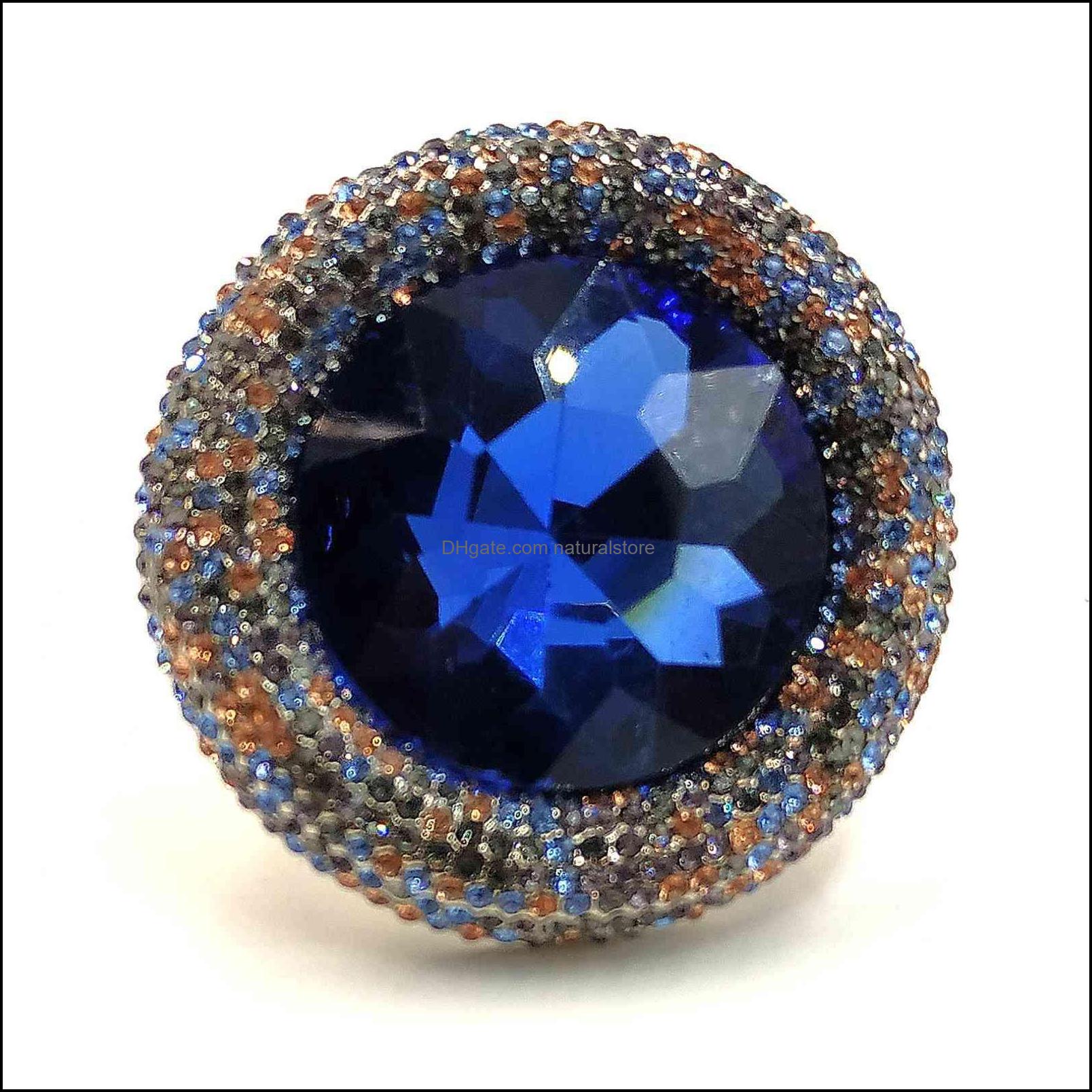 

Pins Brooches Jewelry Gorgeous Vintage Large Blue Rhinestone Round Shaped Broaches Circar Pins For Special Ocns Birthday Valen Dhgvx