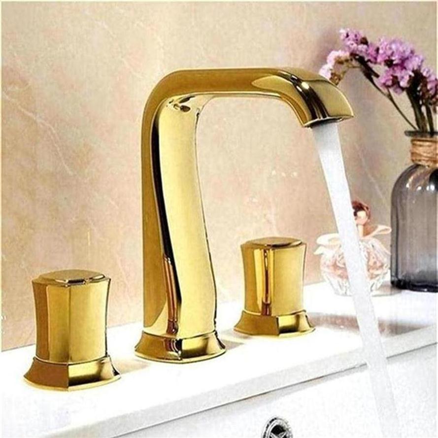 

Bathroom Sink Faucets Basin Faucet Widespread Rose Gold Black Tap Three Holes 8 Inch316E