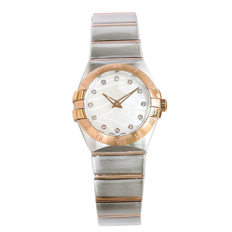 

High Quality Women's Quartz Watch Fashion 27mm Stainless Steel Dial Strap Water Resistant Personality Diamond Designer Watch movement watches Constellation, 6#