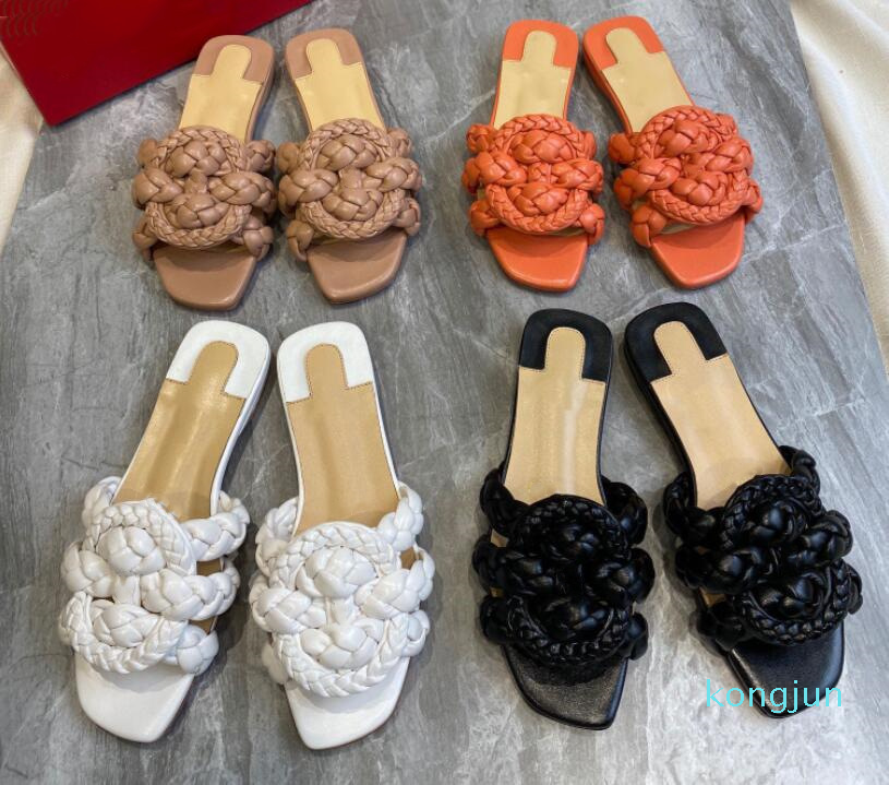 

Fashion-Designer Summer Slipper Women's Sandal Edition Smooth Leather Weft Stereos Shoes Sexy Ladies Good Quality, Black