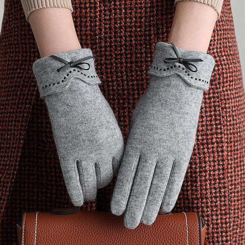 

Five Fingers Gloves Warm Women Winter Outdoor Wool Han Edition Sports Riding Thickening Touch-screen Wind Rekawiczki Zimowe Damskie