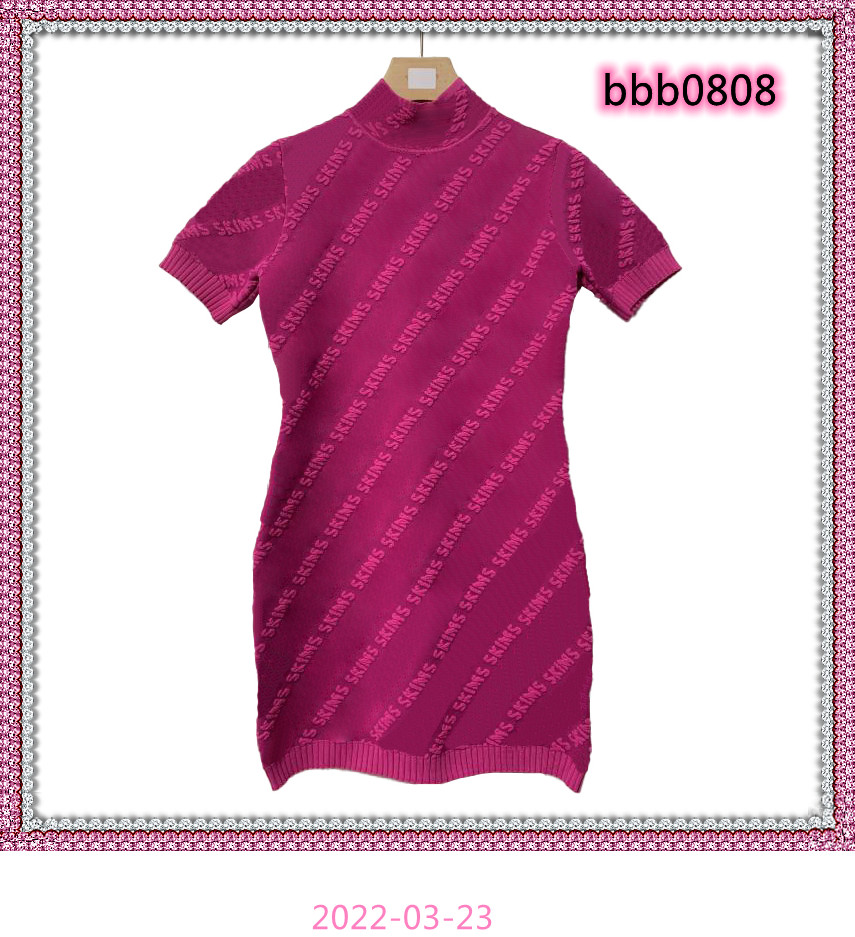 

Womens Trendy Dresses New Year Short Sleeve Skims Letter Pattern Pure Color Casual Dress Lady Skirts, Pink