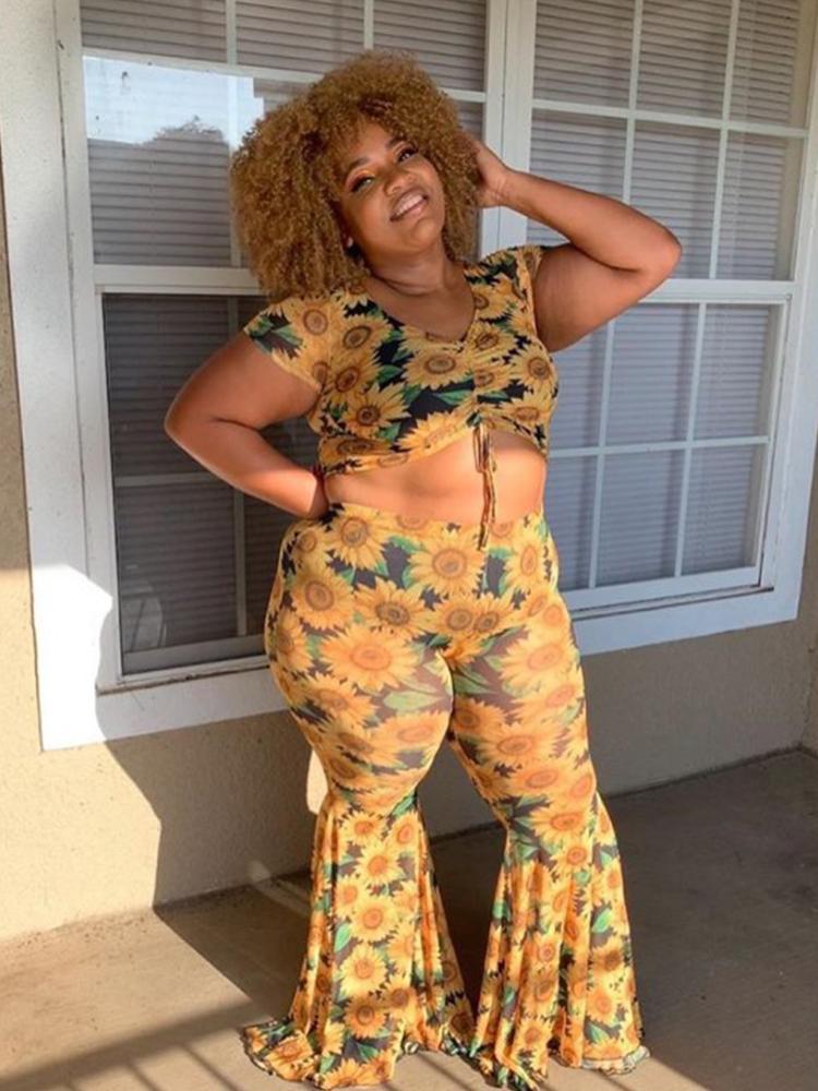 

Women's Plus Size Tracksuits Women Clothing Tracksuit Summer Two Pieces Sets Streetwear Fashion Print Sexy Outfit Wholesale Bulk DropWomen's, Yellow