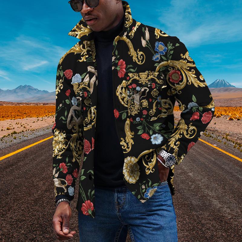 

Men's Jackets Products Outdoor Sports 3d Personality Retro Pattern Print Lapel Jacket Thin Men's Casual Fashion WindbreakerMen's, Ttb5-62-1
