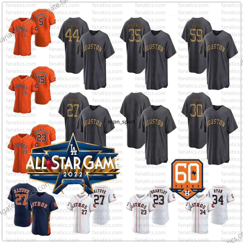 

2022 All-Star Jose Altuve Astros 60th Jersey 10 Yuli Gurriel Yordan Alvarez 7 Craig Biggio 5 Jeff Bagwell 2 Alex Bregman 35 Justin Verlander Men Women Youth Custom Top, Navy mens s-3xl