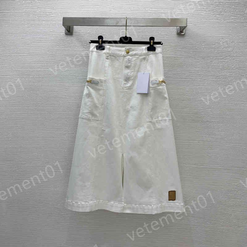 

Designer Women Skirt Brand CE Denim Skirts Hem Slit Design High Waist Skirt Women Clothing