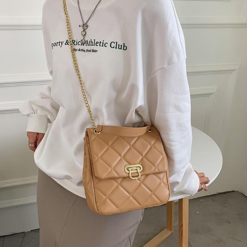 

Evening Bags Western Style Shoulder Bag 2022 Autumn Youth Fashion Lady Luxury High Quality Simple Underarm Rhombus Messenger, Khaki