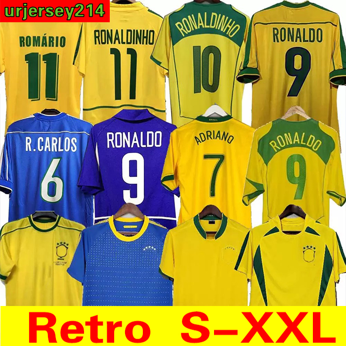 

1998 Brasil soccer jerseys 2002 retro shirts Carlos Romario Ronaldo Ronaldinho 2004 camisa de futebol 1994 BraziLS 2006 1982 RIVALDO ADRIANO 1988 2000 1957 2010 tops, 1998 away