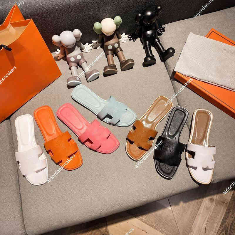

Shoes Herme Slipper Fashion Woman Classics High Quality Slipper Leather Flat Sandals Fashion Slides Ladies Beach Women Slippers