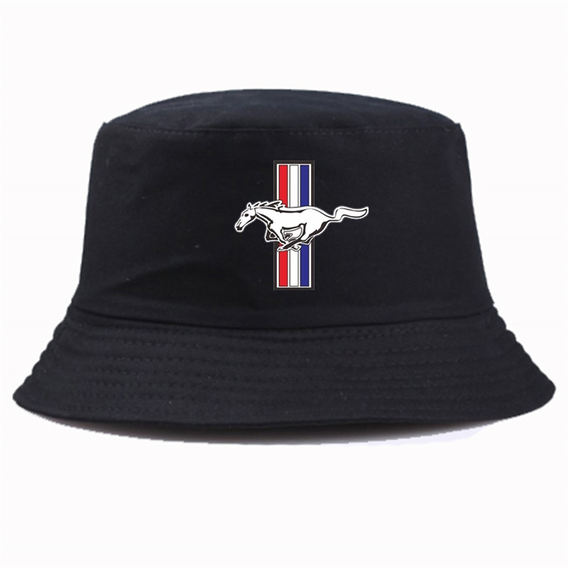 

Ford Mustang Bucket Hat High Quality Cap Sun Visor Fishing Fisherman Hat, White