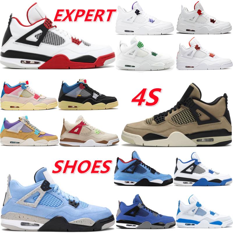 

2022 High Quality 4 Basketball Shoes Men Women 4s Sports Black Cat Fire Red Thunder Shimmer Mushroom University Blue Military White Oreo Lightning Mens Trainers, 45