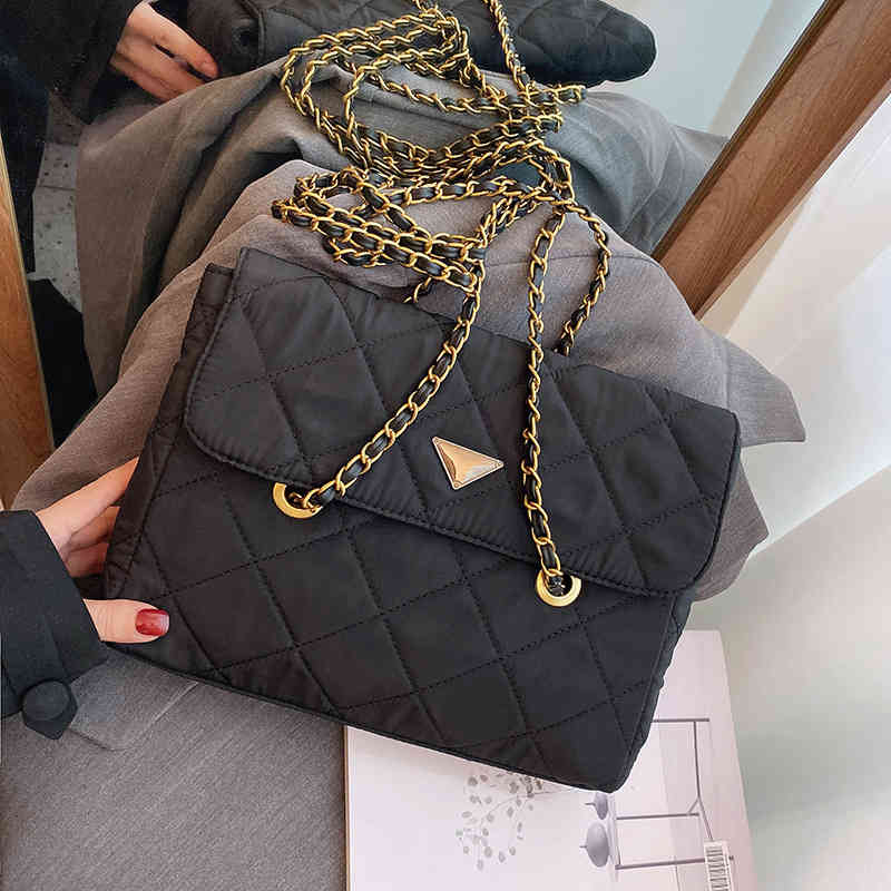 

embroidered thread women's large bag women's new chain sling one shoulder bag large capacity messenger bag Purses_NYNM, Black a