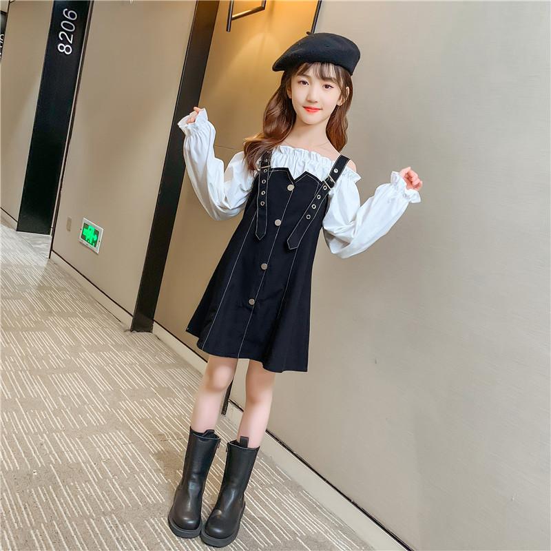

Clothing Sets Girls' Strap Dress 2022 Spring Children's Two Piece Suit Baby Girl Clothes Girls Set, Strap skirt suit