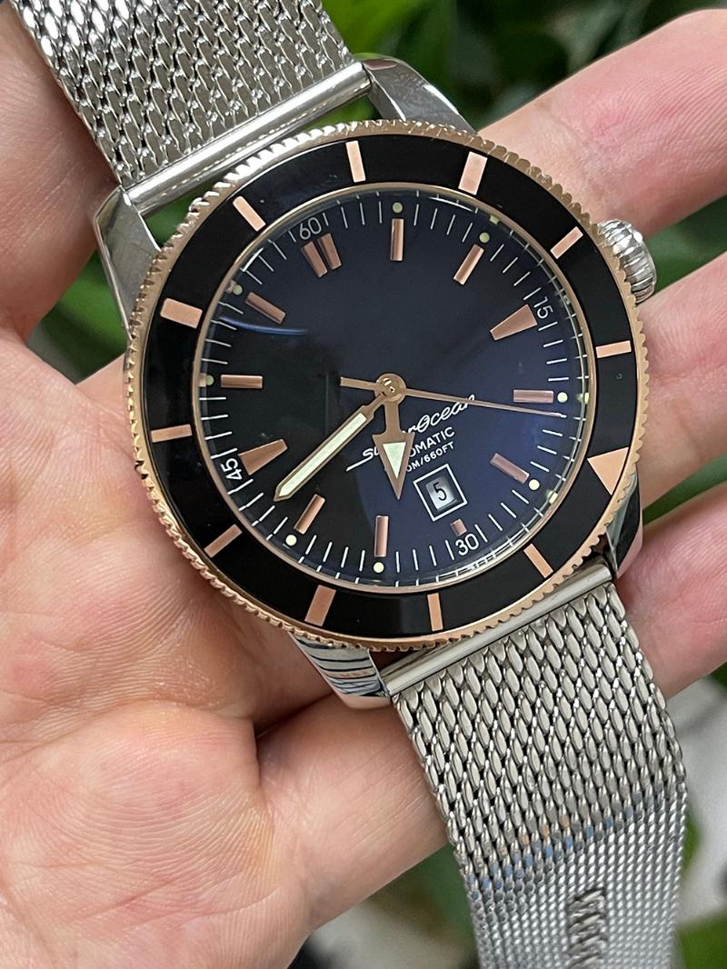 

Wristwatches Mens SuperOcean Mechanical Watch Automatic Black Blue CeramicWristwatches