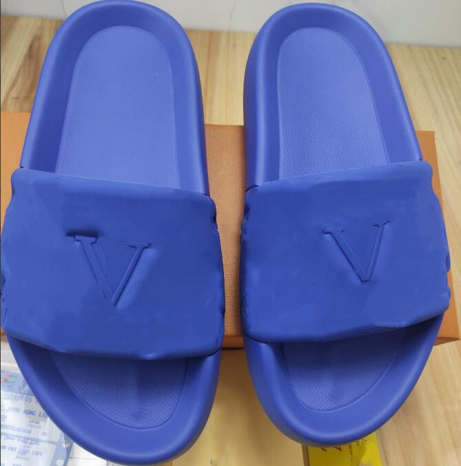 

Early spring classic Print Beach causal flip flops flat Slide Slippers sandals more colour Casual Footwear shoes, Blue