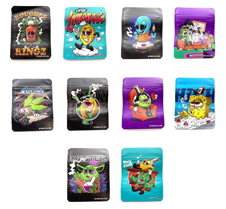 

RUNTY Holographic mylar bags 3.5g custom printed laminated aluminum foil zip lock bag ready to ship edible packaging bag RUNTZ Gorilla Glue black apple Banana