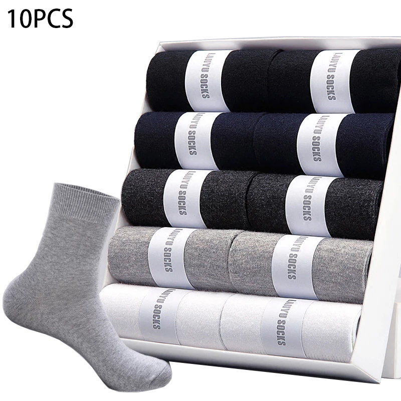

Men's Socks Styles 10 Pairs / Lot Plus Size Casual Business Men Cotton Breathable Spring Summer Winter for Male 220328, Aw00107