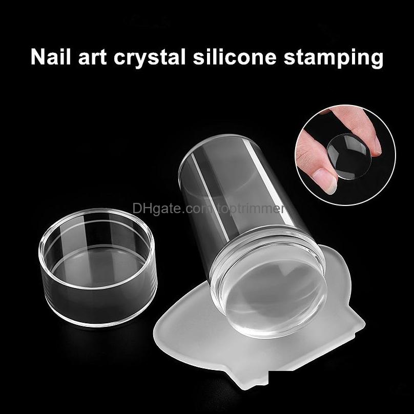 

Nail Art Templates Salon Health Beauty 1 Set Stam Template Tool Stamper Scraper With Cap Dh13E
