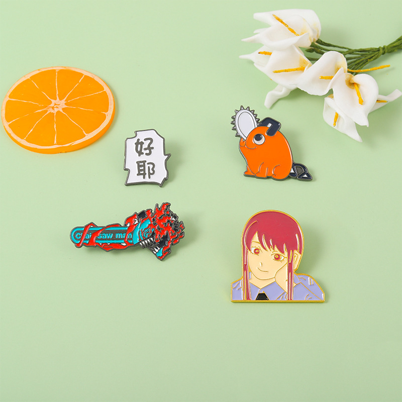 

Chainsaw Man Enamel Pins Custom Pochita Makima Brooches Lapel Badges Cartoon Icons Anime Jewelry Gift for Fans Friends, Mixed colors