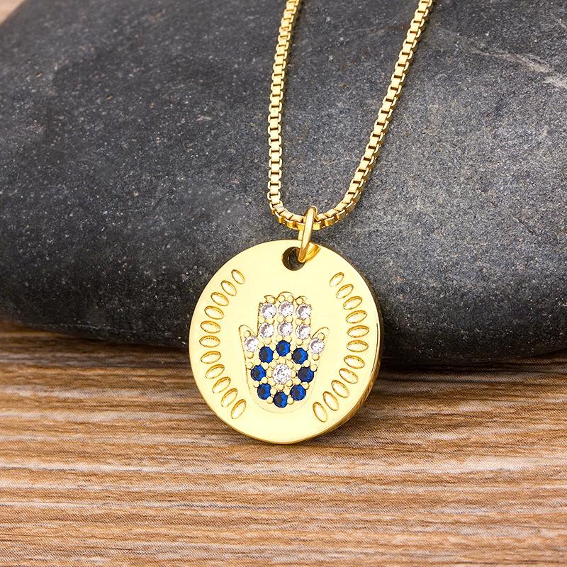 

Pendant Necklaces Drop Hamsa Hand Necklace For Women Collares Arabic Gold Color Fine Palm Jewelry Party GiftPendantPendantPendant