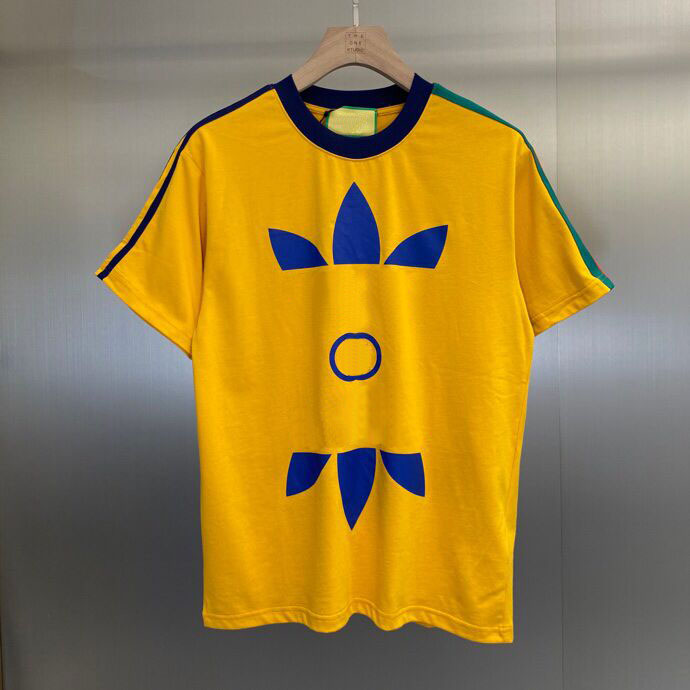 

Eu size 2022ss early spring new high-grade cotton printed T-shirt round neck stitching pullover short sleeves Color black white Size m-l-xl-xxl-xxxl F44X3