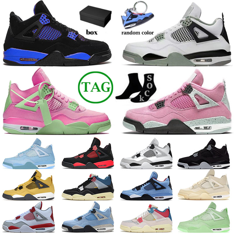 

Designer Jumpman 4 4s Iv Mens Womens J4 Basketball Shoes Designer Blue Thunder Military Black Cat Seafoam Sail Pink Cactus Jack Sports, 36-47 7 white oreo