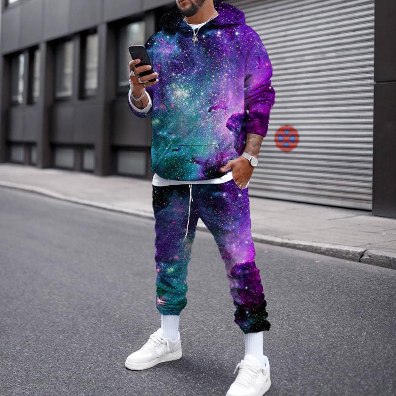 

Men' Tracksuits 2022 Beautiful Star Elements Hoodie Set Casual Two-piece 3D Printed Track And Field Oversized Spring Aut, 075