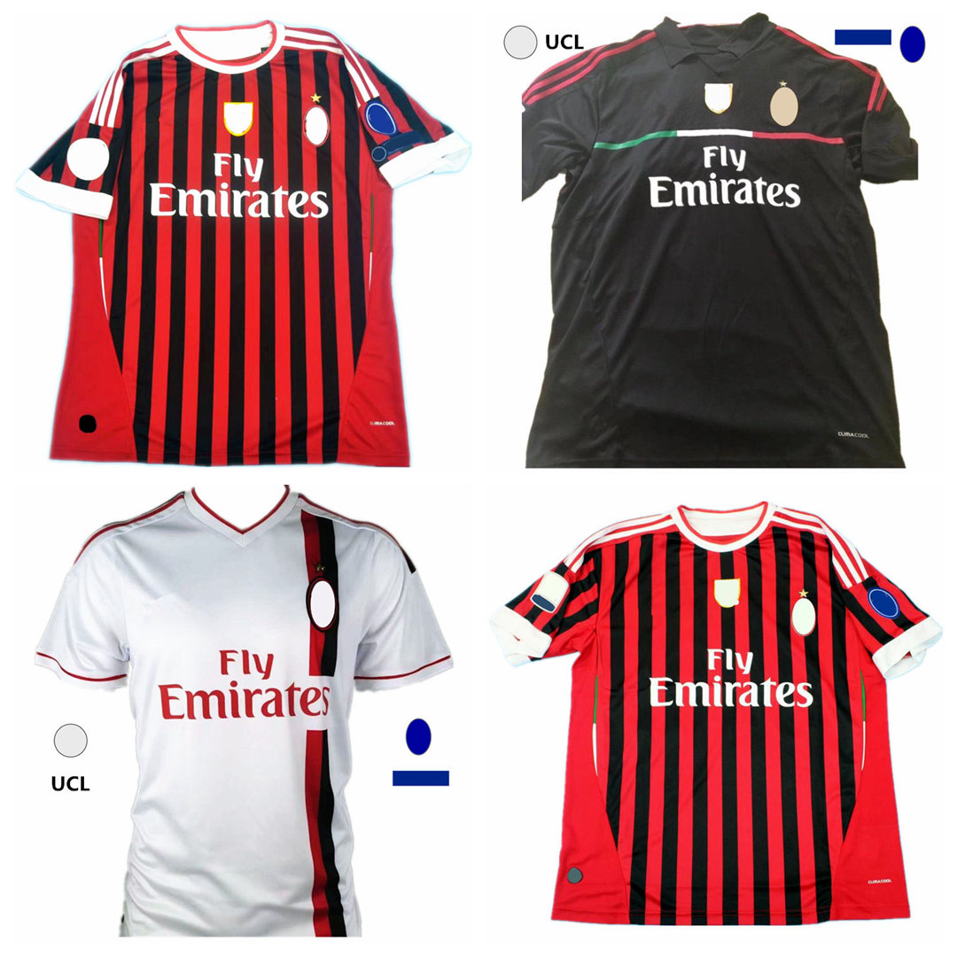 

11 12 Soccer Jerseys Retro maillot classic vintage camisetas football shirt long Uniform men home away UCL KAKA PATO RONALDINHO INZAGHI IBRAHIMOVIC PRINCE AC MILANs, 11-12 black 3rd away