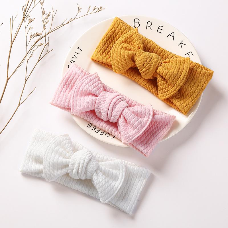 

Hair Accessories 22Pcs/Lot Waffle Knit Baby Headband Cable Ribbed Bowknot Head Wraps Infant AccessoryHair, As pic