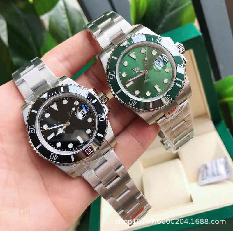 

uxury watch Date Gmt Laojialish automatic mechanical Green Water Ghost business leisure luminous waterproof, Khaki