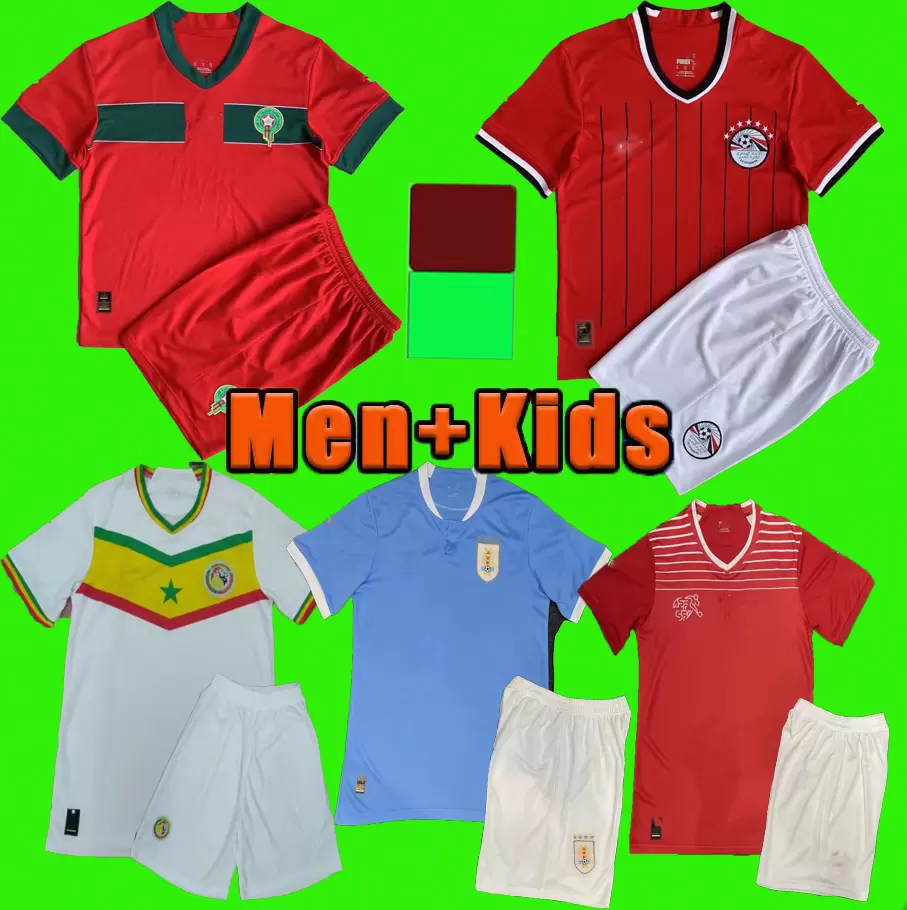 

Uruguay 2022 2023 Morocco soccer jerseys Senegal MANE Hakimi Egypt 22 23 Switzerland KOULIBALY maillot Serbia football shirts men kids kit, Black