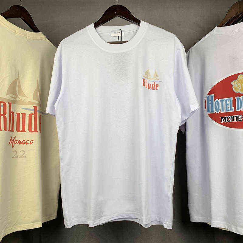 

Brand Designer t Shirt 2022 Rhude Casual Men Women High Quality Ferry Print Summer Tee Hip Hop, 5021xing