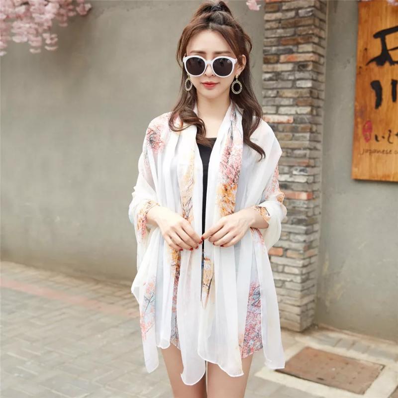 

Chains Fashion Women Scarves Soft Wraps Printed Silk Shawl Wrap Scarf Beach Exquisite Spring Shawls WrapChains