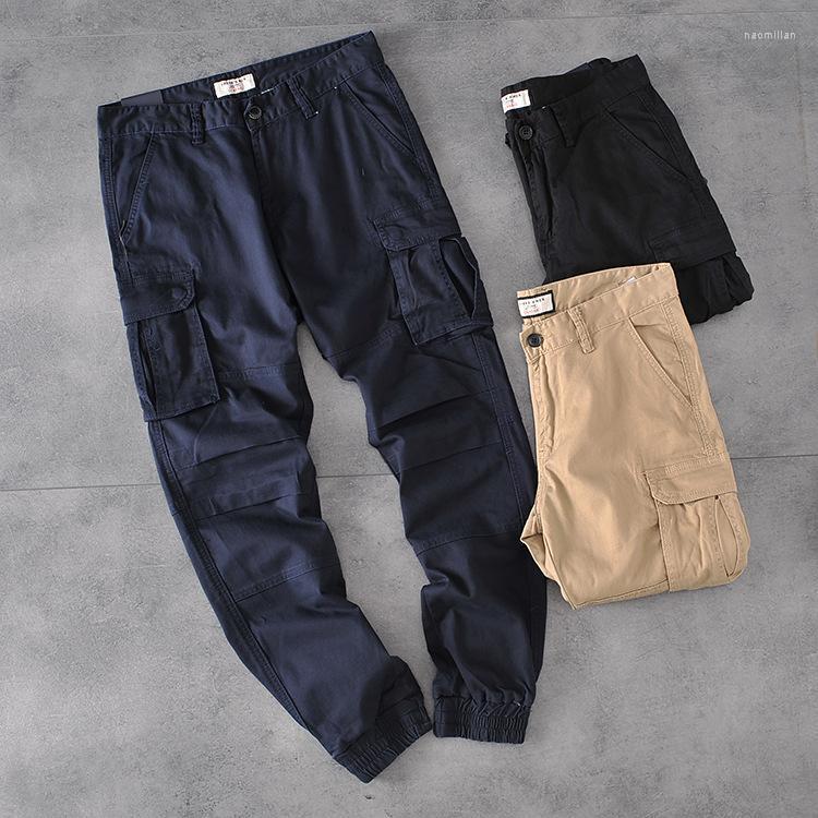 

Men's Pants Mens Joggers 100%Cotton Cargo Men Jogger Harem Multiple Pockets Streetwear Trousers MenMen's Naom22, Black