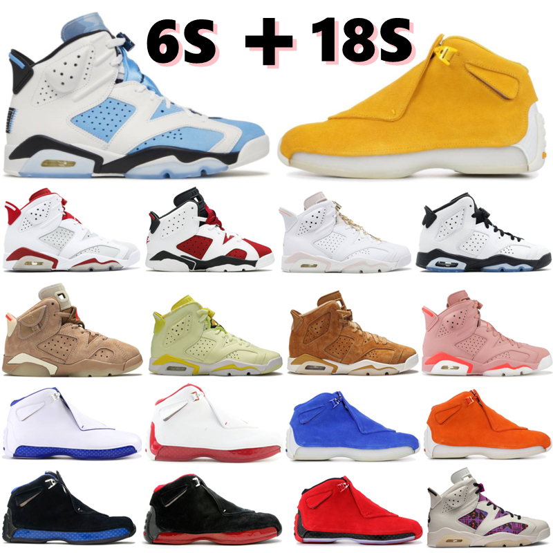 

2022 Designer 6s Mens 18s Basketball Shoes 6 Carmine White Varsity Red Sport Royal Alternate Hyper Royal Quai UNC 18 Sneaker Midnight Navy Electric Green Trainers, Box